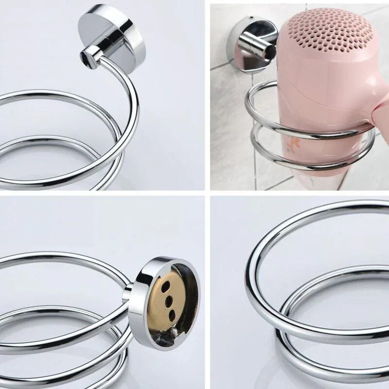 Wall Mounted Hair Dryer Holder, 304 Stainless Steel Hair Dryer Storage/Holder, Bathroom Accessories