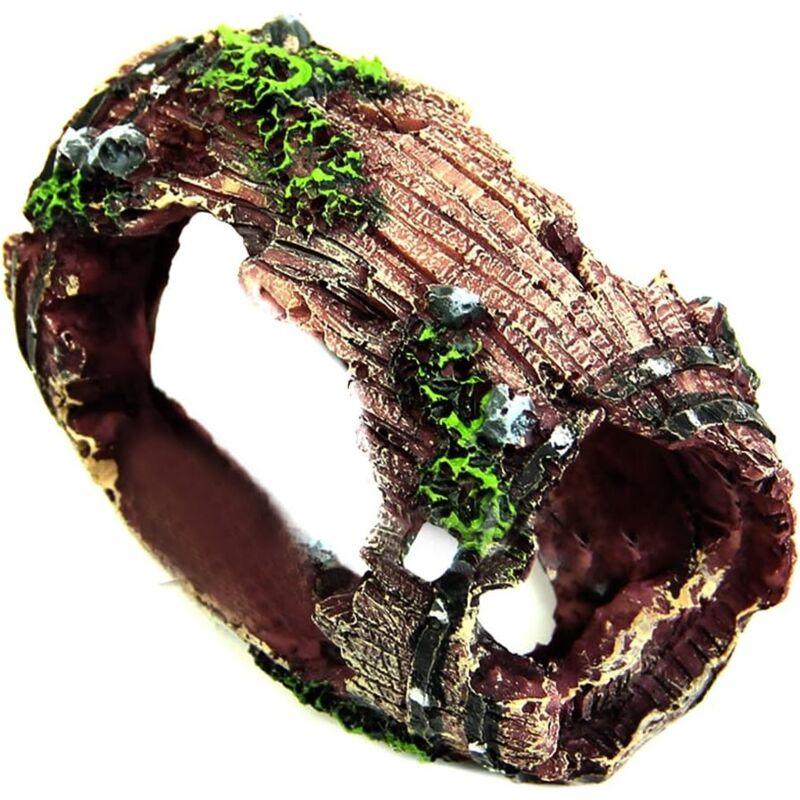 Resin Fish Tank Non-Toxic Ornament Broken Barrel Cave Landscaping Decoration