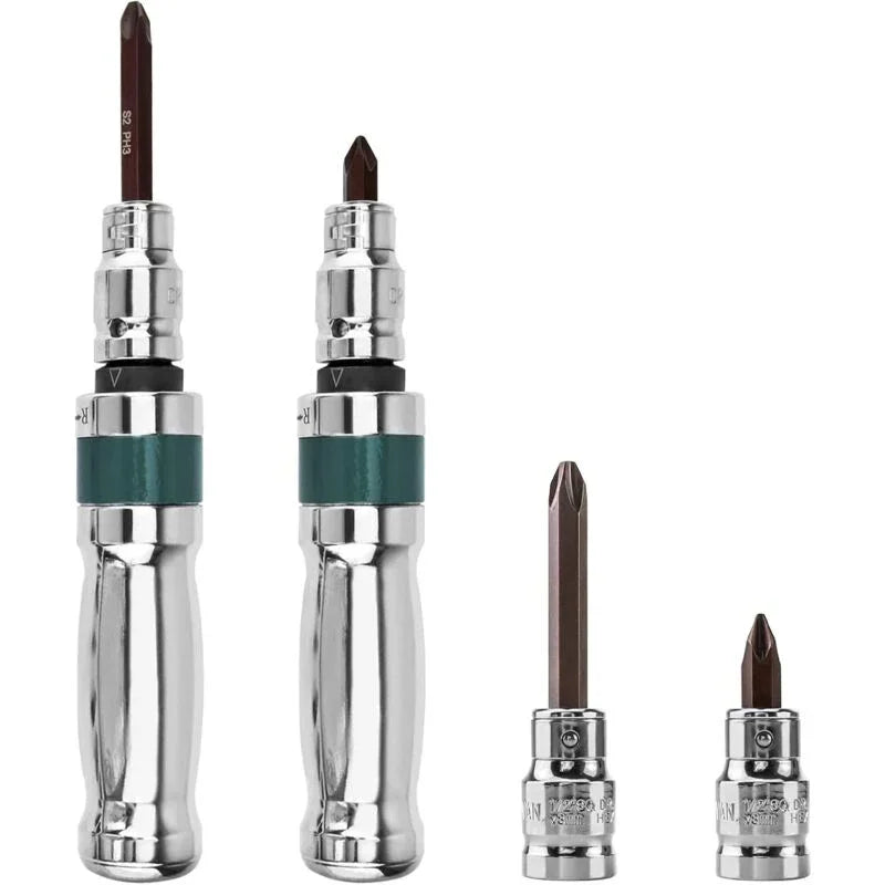 Impact Screwdriver Set, Impact Driver + Adapter + Bits, 12 Pieces, 1/2