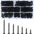 220 pcs Self Tapping Wood Screws, Black Cross Flat Head Self Drilling Screw, Metal Screws For Drywall Furniture - M3.5