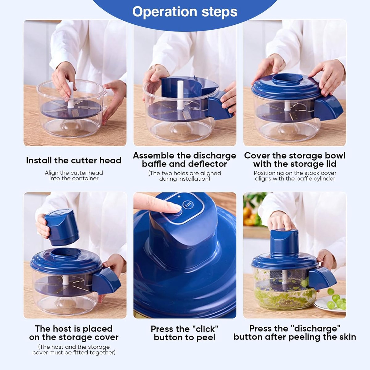 3-in-1 Electric Peeler for Grapes and Garlic - Automatic Peeler - USB Rechargeable Multifunctional Peeler for Small Fruits and Tomatoes - Easy to Use for Home and Commercial Kitchens