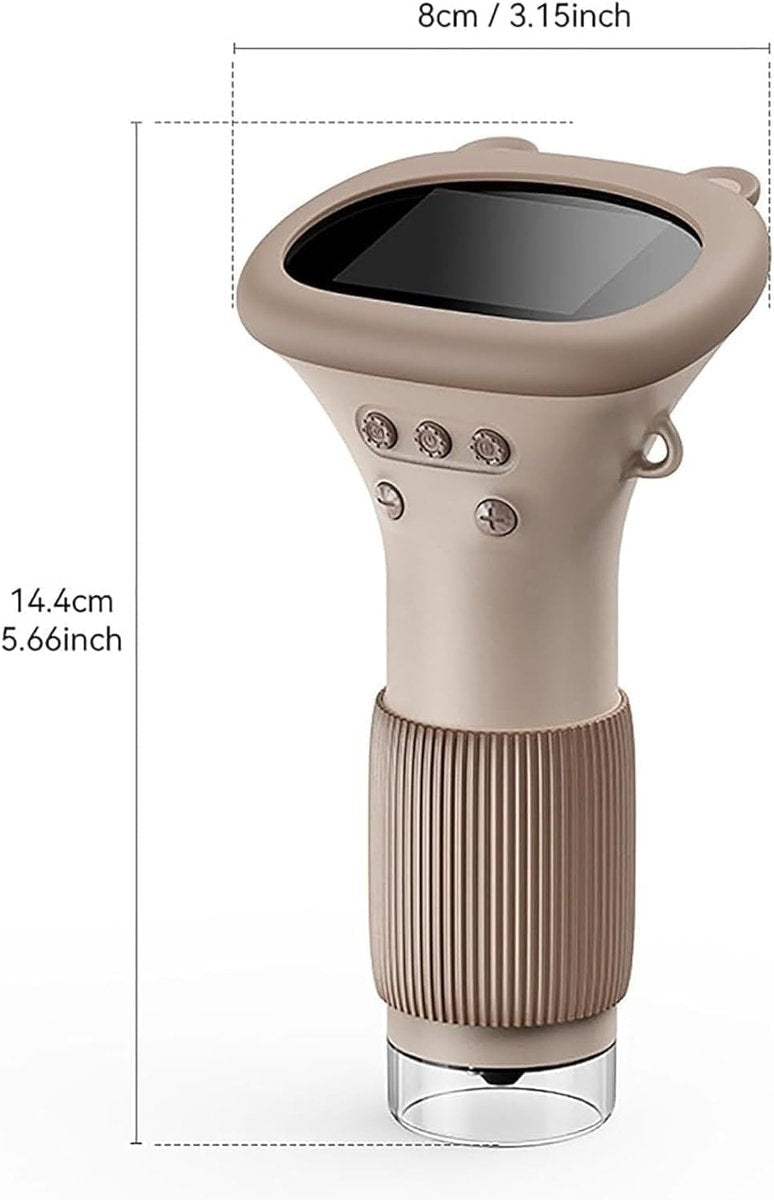 Children's Microscope - Portable Children's Microscope - 0 Screen - Digital Microscope - 200x Magnification - USB Port for PC - Pocket Size - White