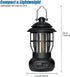 Rechargeable Camping Lantern – Retro Camping Lamp – Dimmable COB Hanging Light for Tent, Camping, Fishing, Hiking, etc. – Black