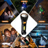 Solar Flashlight - Solar LED Flashlight - USB Rechargeable Solar Flashlight - Emergency Flashlight - 1200 mAh LED Flashlight with 3 Modes - Waterproof LED Flashlight Ideal for Outdoor Fishing Emergencies