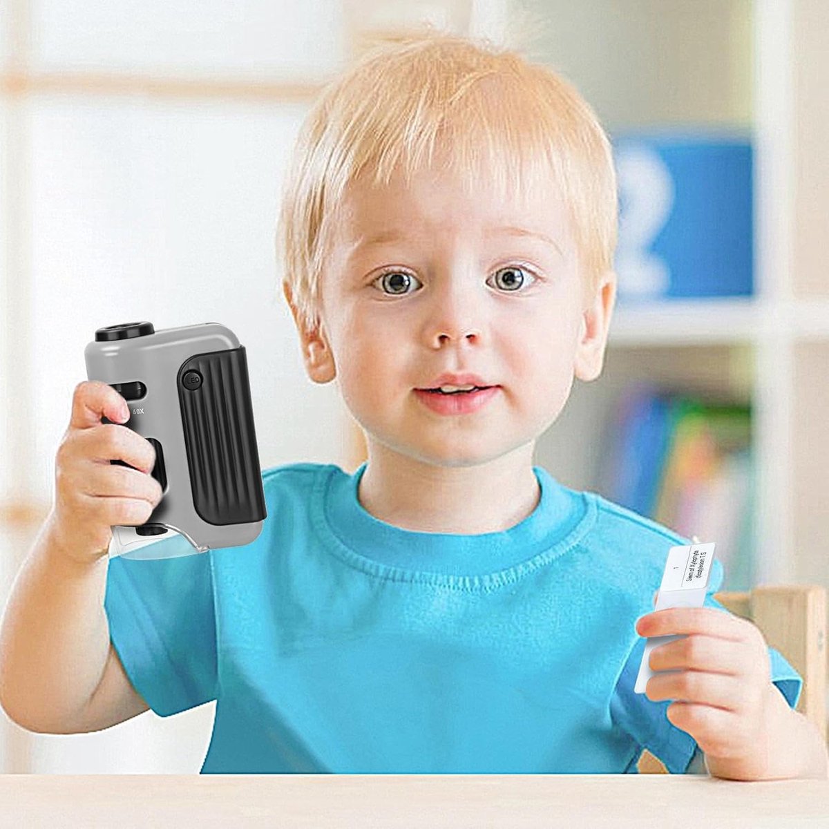 Children's Microscope - Pocket-Sized 60X-120X Microscope for Science Learning - ABS LED Optical Microscope with Glass Stage - For students to explore, discover, and observe