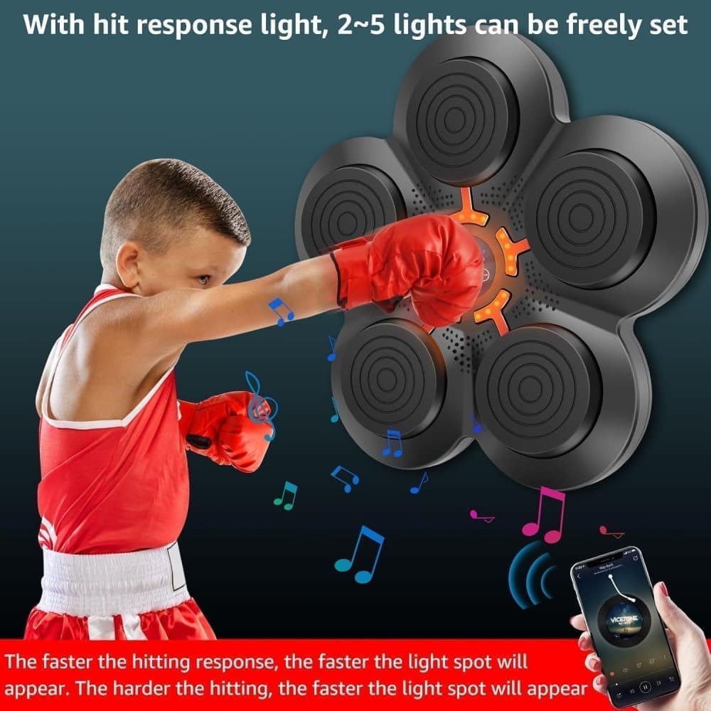 Smart Electric Boxing Trainer with Speaker, Black, Compatible with Smart Music Boxing Machine(Children）