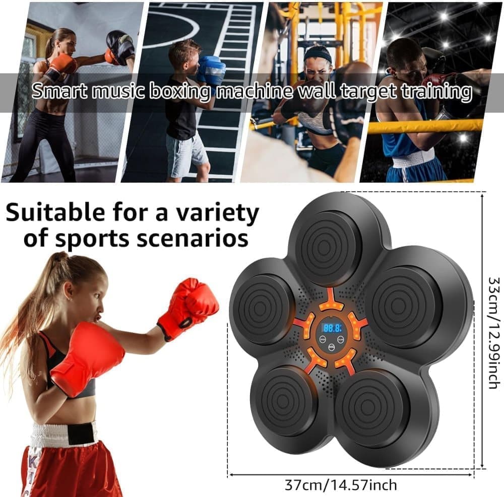 Smart Electric Boxing Trainer with Speaker, Black, Compatible with Smart Music Boxing Machine(Children）