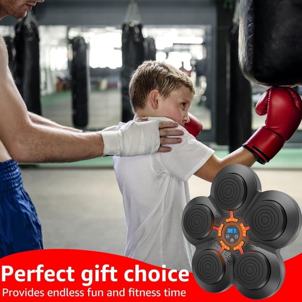 Smart Electric Boxing Trainer with Speaker, Black, Compatible with Smart Music Boxing Machine(Children）