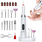 Electric nail file 12 grinding heads rechargeable 15000RPM adjustable speed multifunctional, White