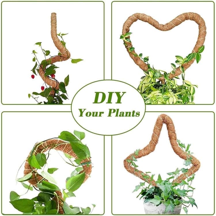 4 Bendable Moss Stakes for Climbing Plants, 100cm, Compatible with Ivy and Monstera, 7mm
