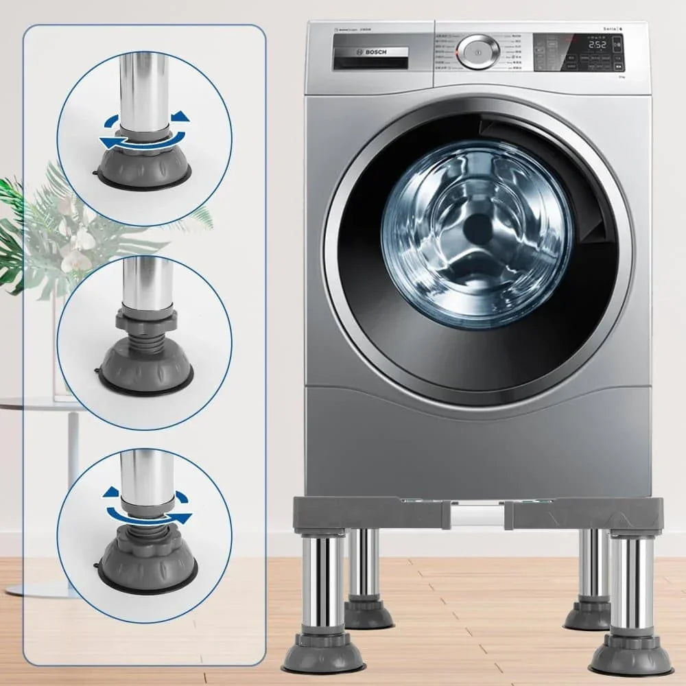 Non-slip washing machine base with vibration-damping legs, strong load-bearing capacity, 31-34cm