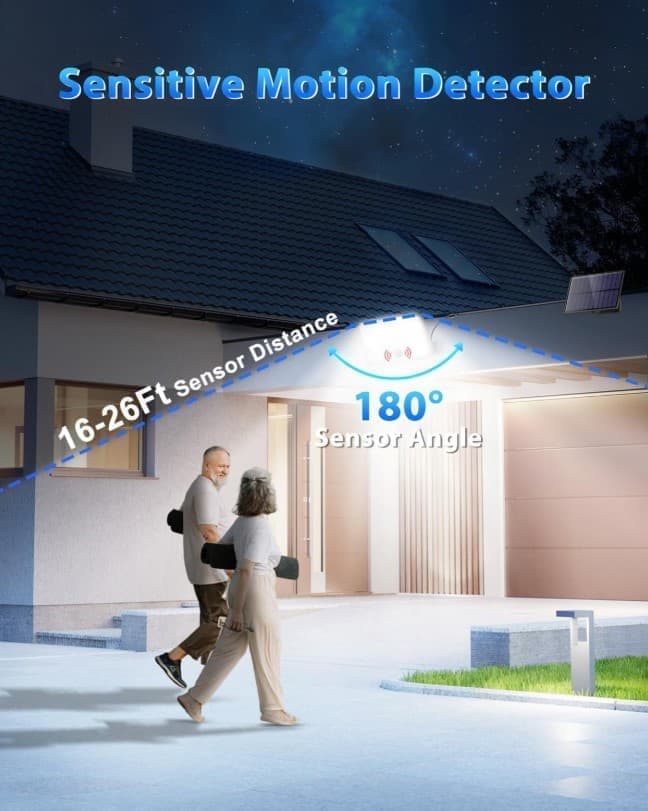 172 LED Solar Light Outdoor, Motion Sensor, IP65 Waterproof, 3 Light Modes
