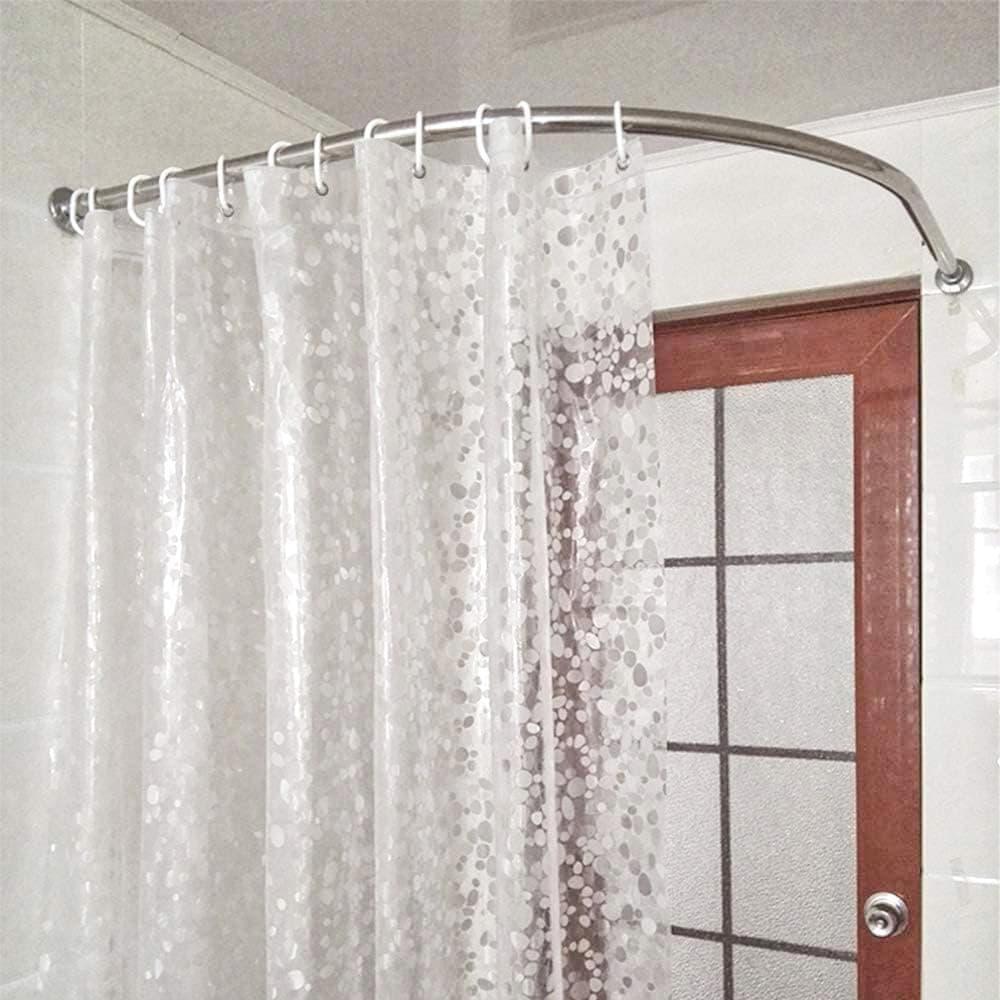 Waterproof EVA Shower Curtain with Pebble Pattern, 180x180 cm, Transparent Odorless