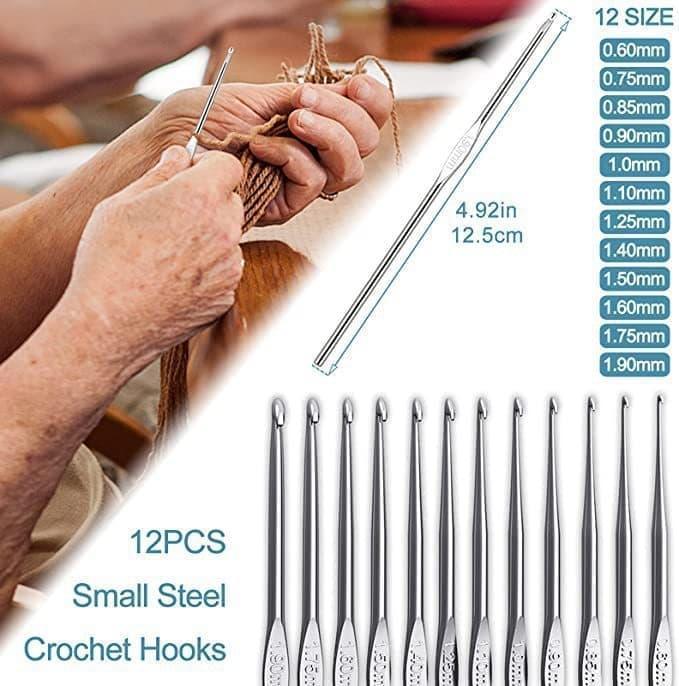 58-piece crochet hook set with yarn and bag for beginners, 10 sizes, Blue
