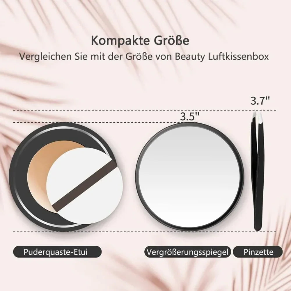 20X/30X Magnification Makeup Mirror with Tweezers, Black, 30X