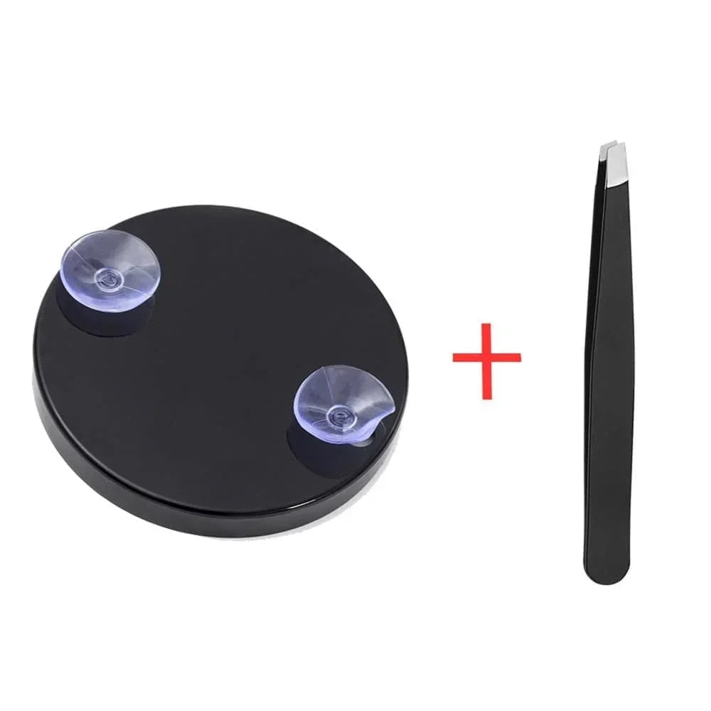20X/30X Magnification Makeup Mirror with Tweezers, Black, 20X