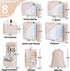 8-Piece Beige Suitcase Organizer Set with Durable Packing Cubes and Clothing Shoe Bags