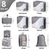 8-Piece Suitcase Organizer Set with Packing Cubes and Shoe Bags, Gray