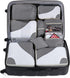8-Piece Suitcase Organizer Set with Packing Cubes and Shoe Bags, Gray