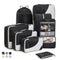 8-Piece Suitcase Organizer Set with Durable Packing Cubes and Clothing Shoe Bags, Black