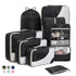 8-Piece Suitcase Organizer Set with Durable Packing Cubes and Clothing Shoe Bags, Black