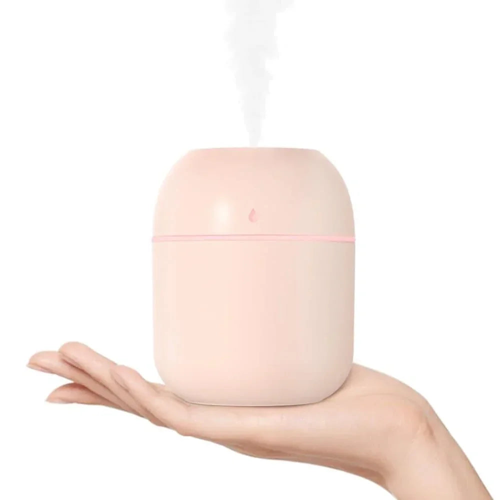 Portable Mini Humidifier 0.22L with USB, Automatic Shutoff, 2 Spray Modes for Bedroom Office and Car, Pink