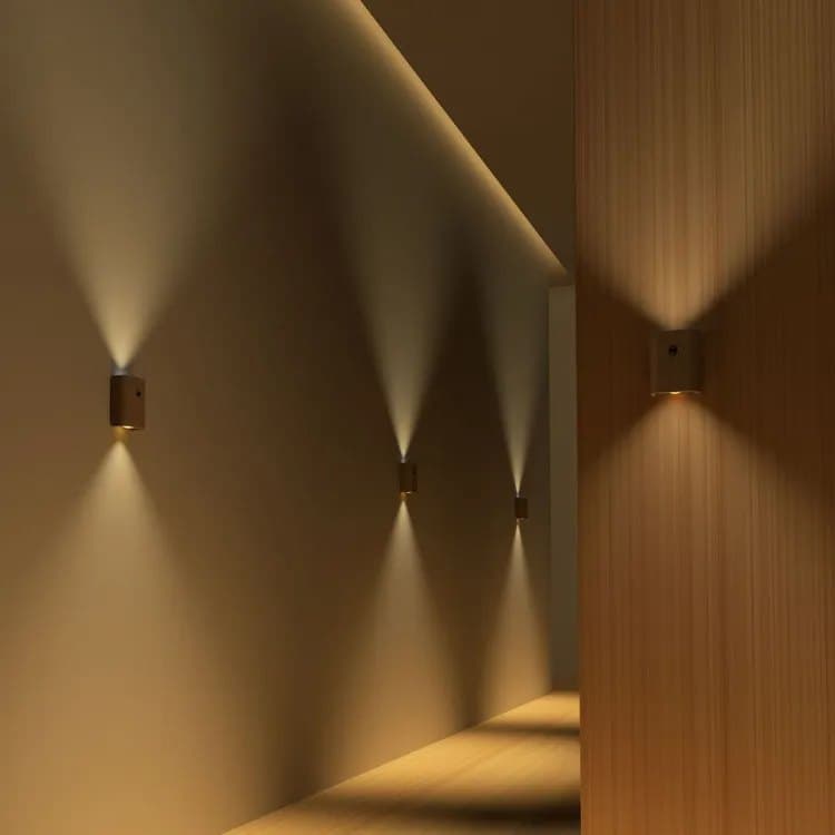 2-Pack LED Wall Lamp with Motion Sensor, Rechargeable, for Garden Fence Stairs and Patio