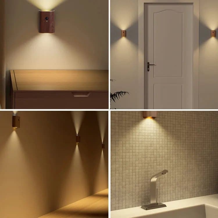 2-Pack LED Wall Lamp with Motion Sensor, Rechargeable, for Garden Fence Stairs and Patio
