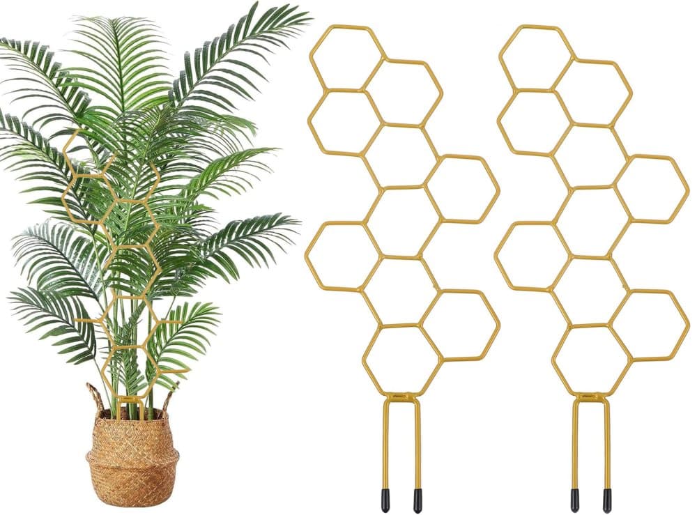 Climbing Plant Trellis 14 inch Metal Support for Vines Potted Plants and Flowers, Modern Design
