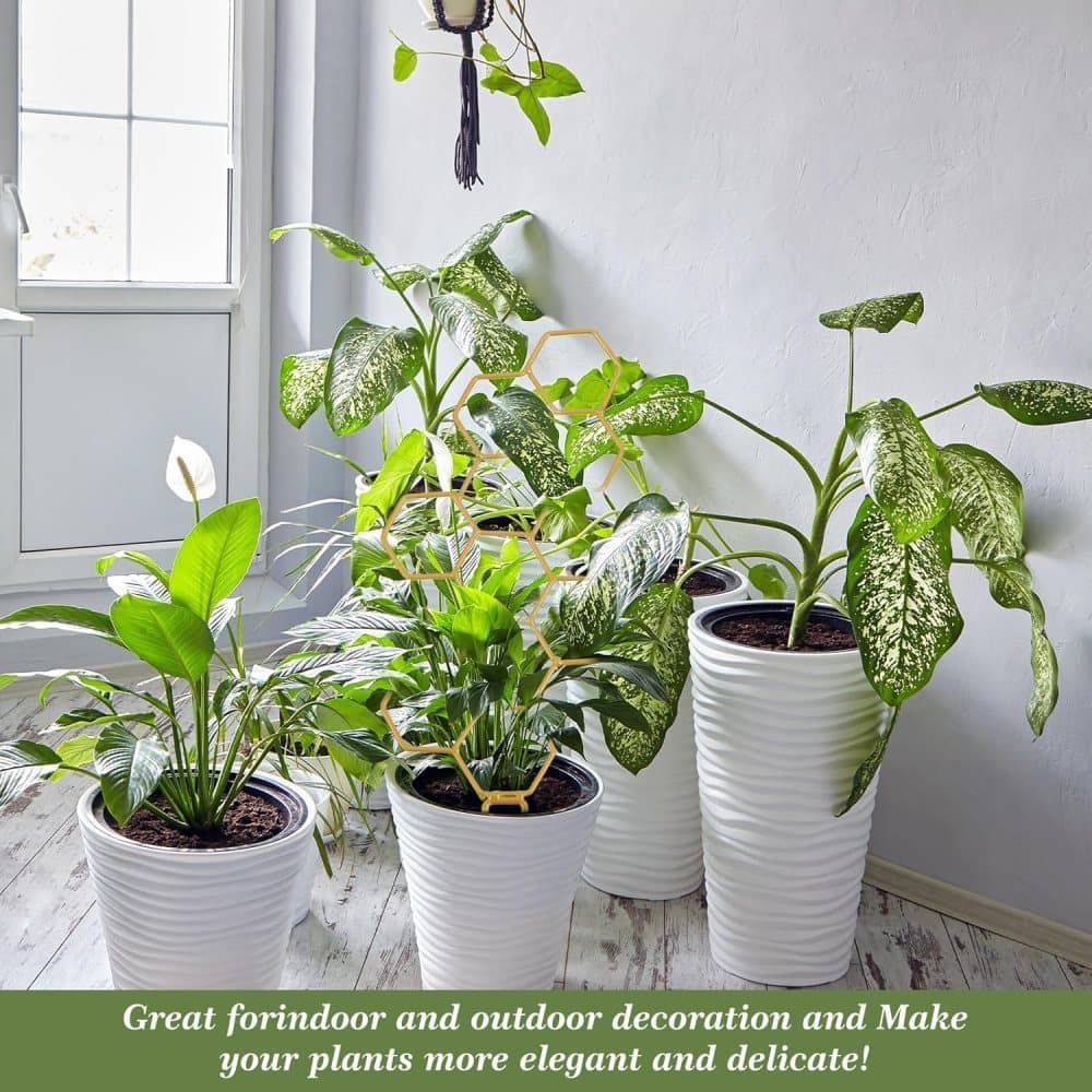 Climbing Plant Trellis 14 inch Metal Support for Vines Potted Plants and Flowers, Modern Design