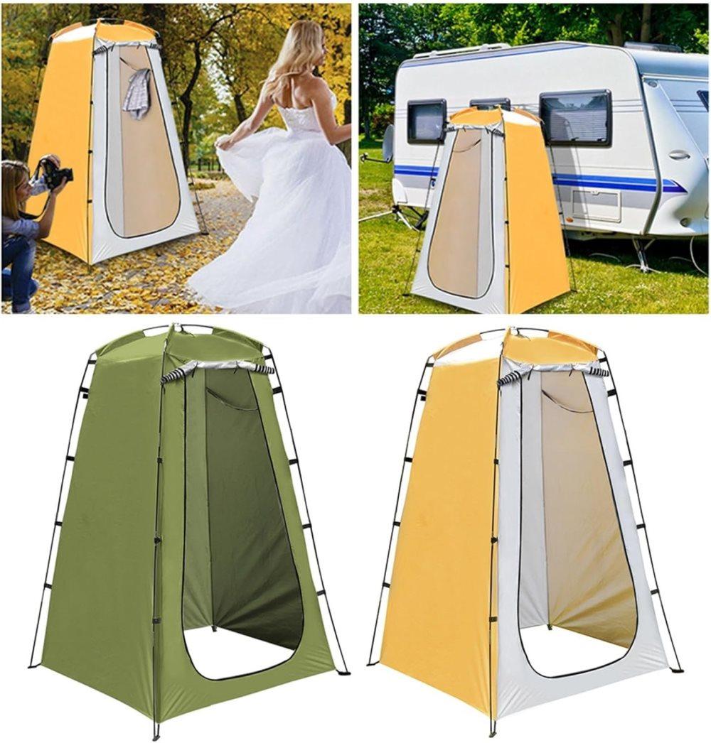 Pop-up Tent Changing Room Foldable Outdoor Camping Shelter with Inner Pocket, 120x120x190 cm, Green