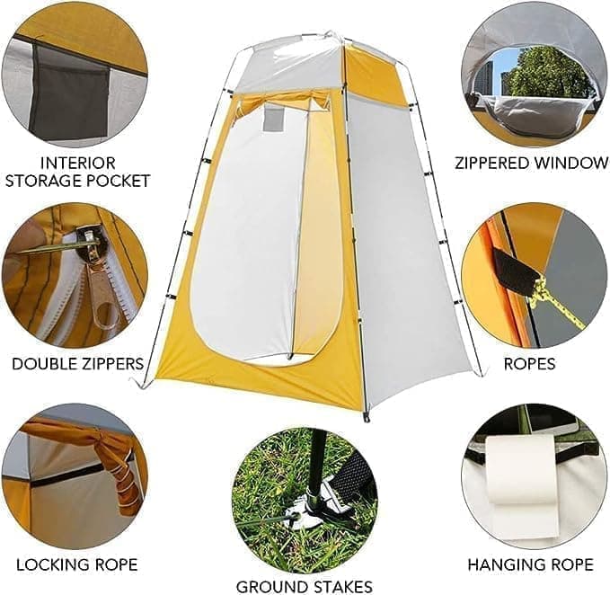 Pop-up Tent Changing Room Foldable Outdoor Camping Shelter with Inner Pocket, 120x120x190 cm, Green