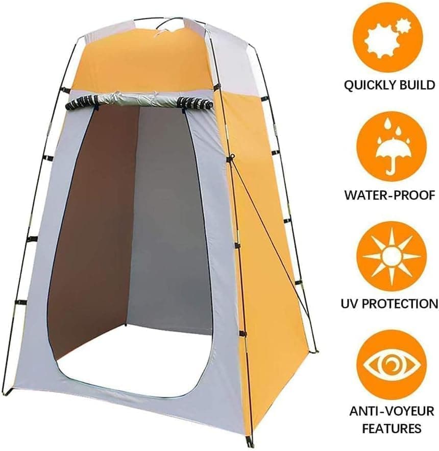 Pop-up Tent Changing Room 120x120x190 cm, Foldable Outdoor Camping Shelter with Inner Pocket, Multicolored