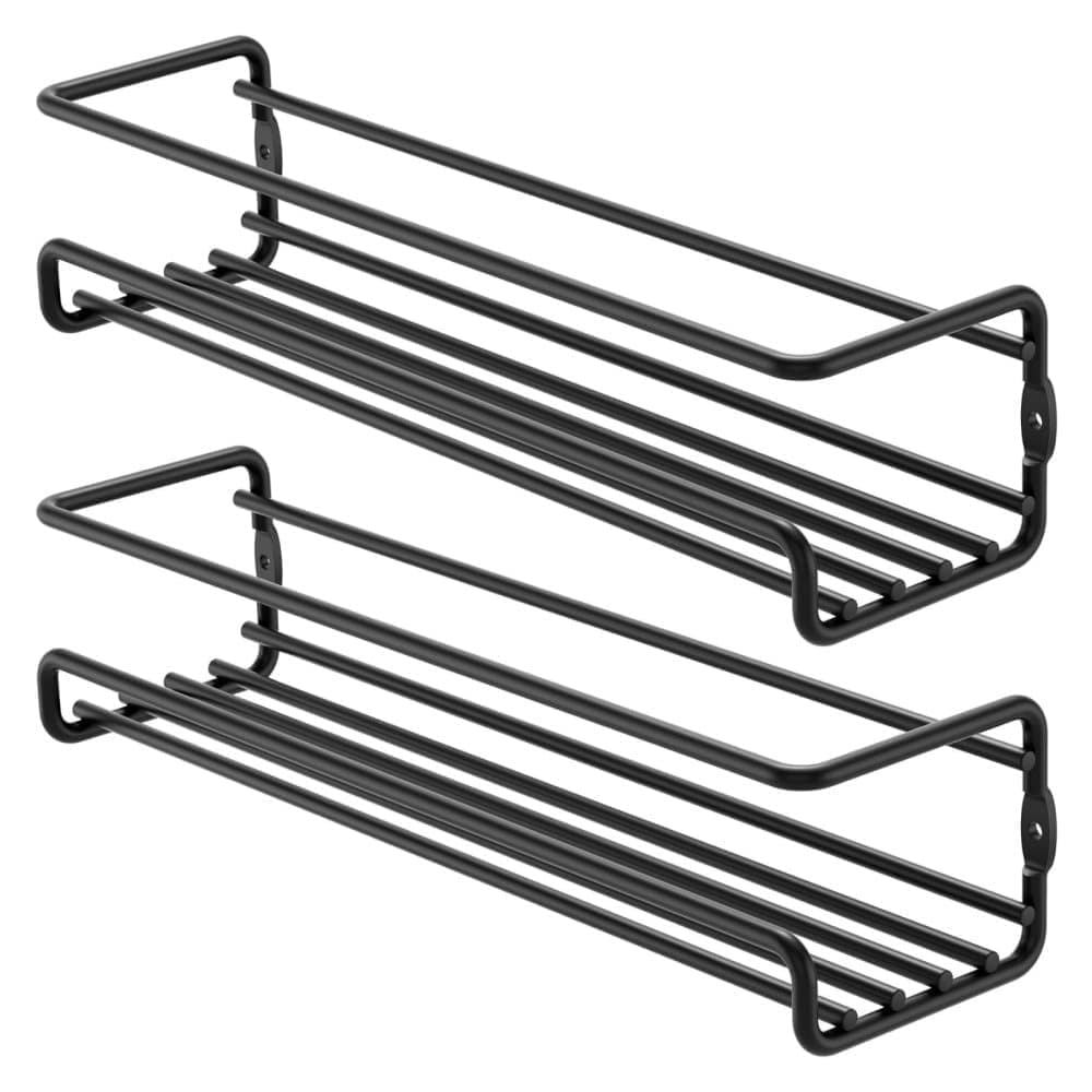 2-Piece Stainless Steel Spice Rack Wall Mounted for Home Organization, Silver