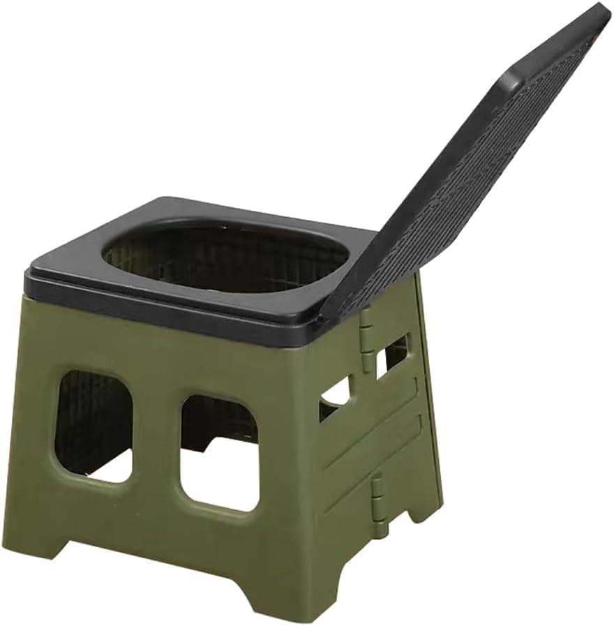 Portable Camping Toilet Foldable with Lid, 150 kg Load Capacity, for Road Trips and Camping Indoors Outdoors