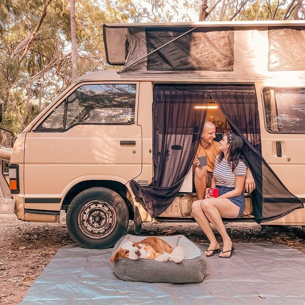 Universal Mosquito Net for Car Tailgate with Magnetic Attachment, Mosquito and Sun Protection, Compatible with Camping and Motorhome Outdoors, 180x150cm, Black