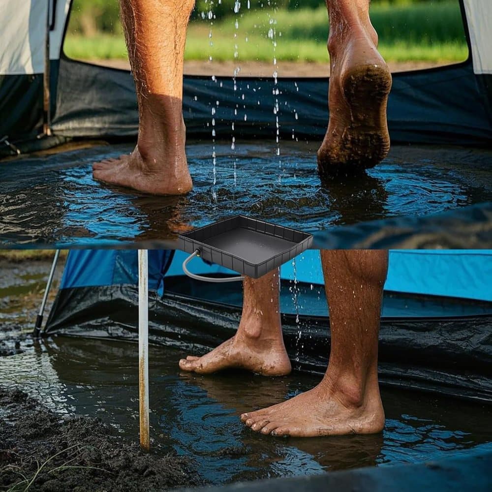 Portable Folding Camping Shower Base for Outdoor Shower Tent, RV, Pet Bath, Compatible with Most Brands
