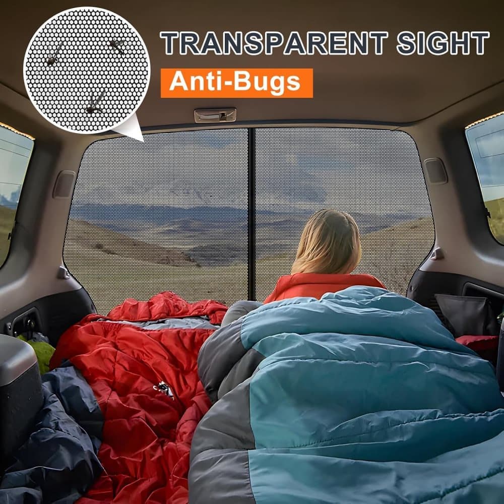 Magnetic car trunk mosquito net 180X150cm, compatible with most vehicles, for camping and fishing