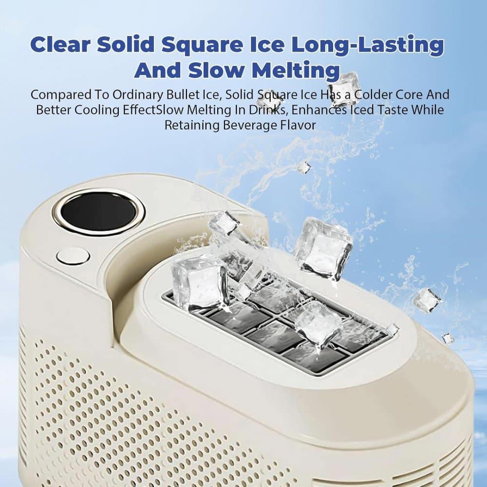 Portable Ice Machine Fast Ice Production in 10-15 Minutes Energy-Efficient Small Ice Maker with Low Noise Level for Home and Car Use, Purple