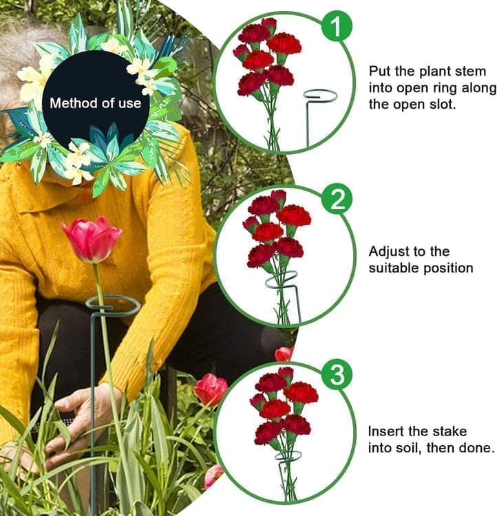 10-Pack Plant Support Flower Stakes for Potted Plants, 12 Inches
