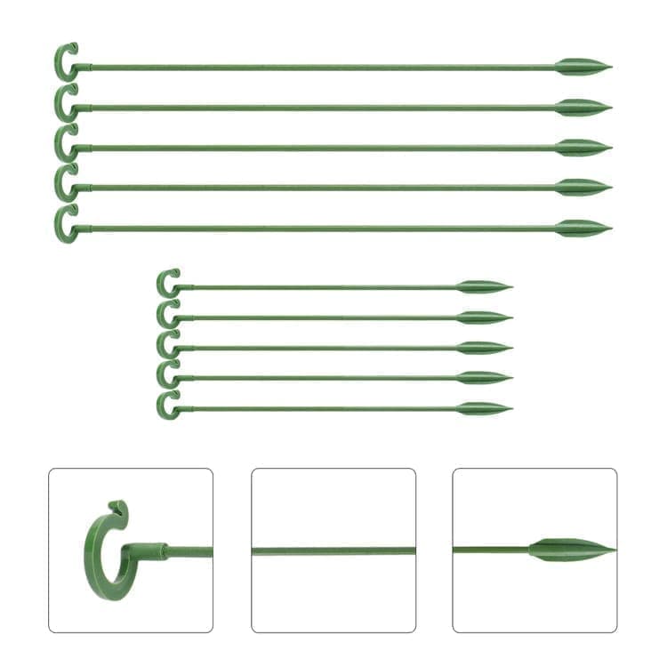 10-Pack Plant Support Flower Stakes for Potted Plants, 12 Inches
