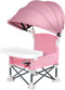 Portable Foldable Highchair for Children with Sunshade and Removable Food Tray, Pink