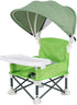Foldable Highchair for Children with Sunshade and Removable Food Tray, Portable, Green