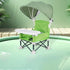 Foldable Highchair for Children with Sunshade and Removable Food Tray, Portable, Green