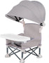 Foldable Highchair for Children with Sunshade and Removable Food Tray, Portable, Gray