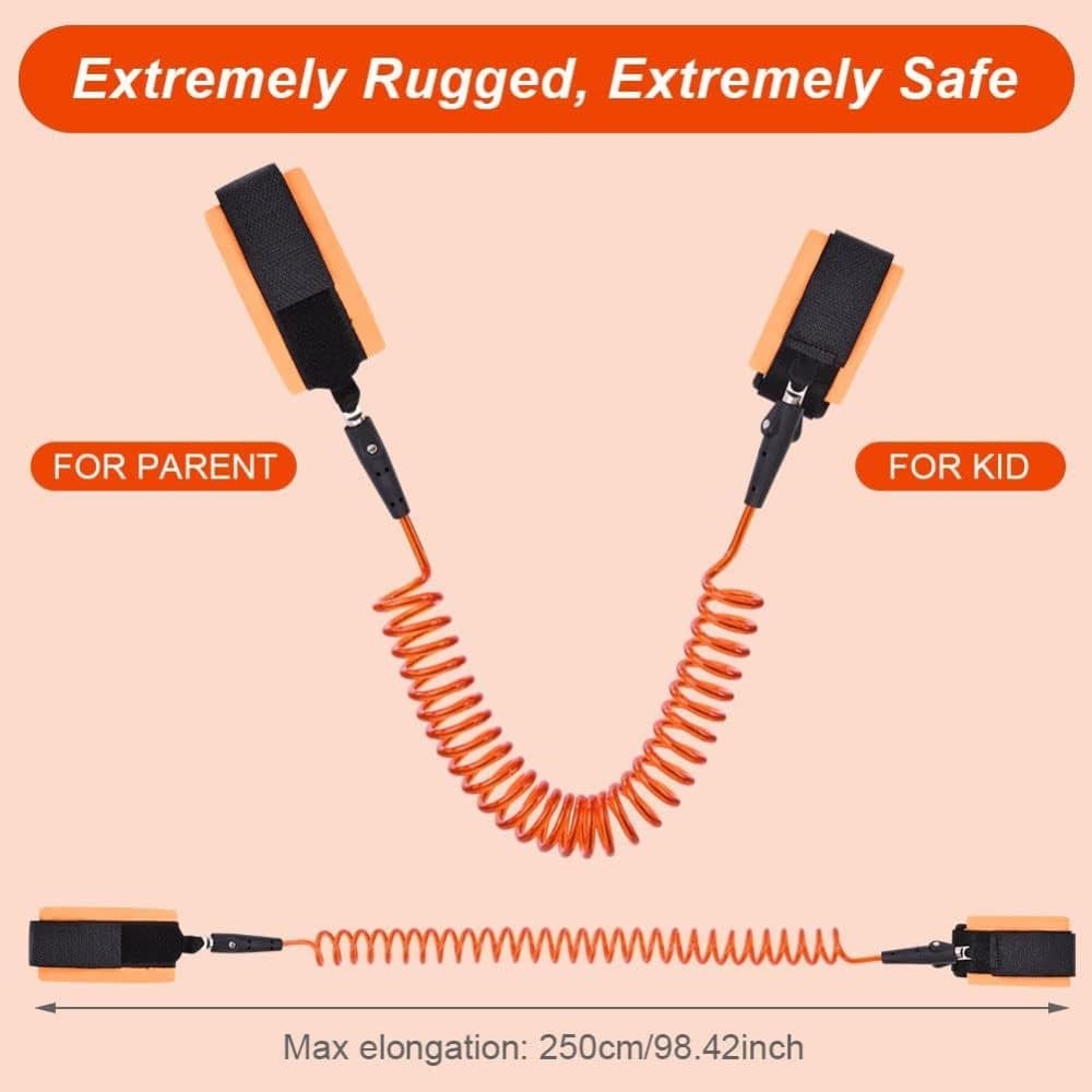 165 cm Kids Leash Wrist Harness, Compatible with All Brands, Orange