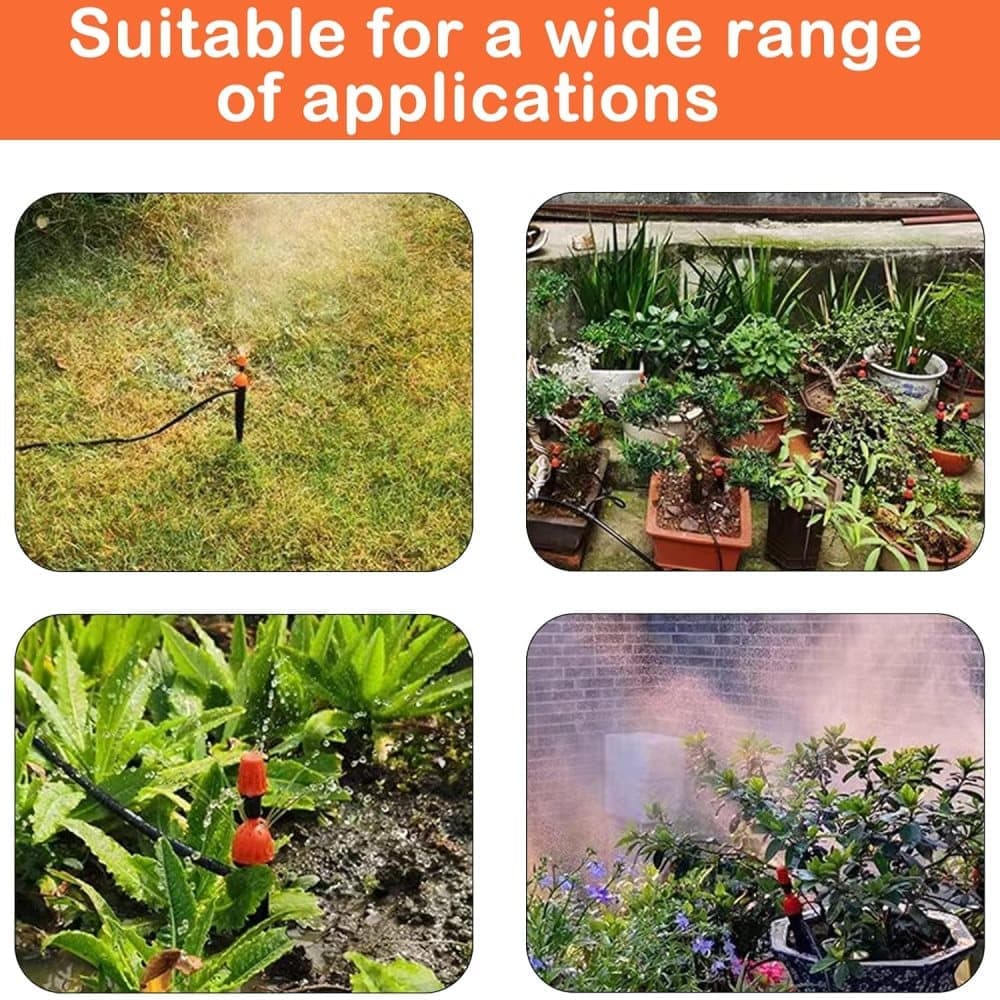 50m Automatic Drip Irrigation System for Garden Greenhouse, Lawn, Terrace, Compatible with Most Brands