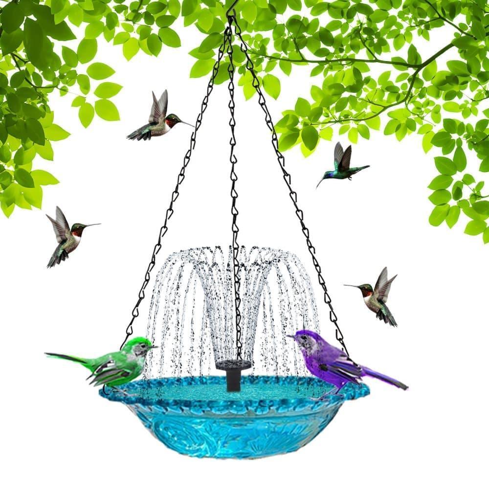 Solar Powered Bird Bath Fountain for Garden and Outdoors, Automatic Solar Waterer, Pink