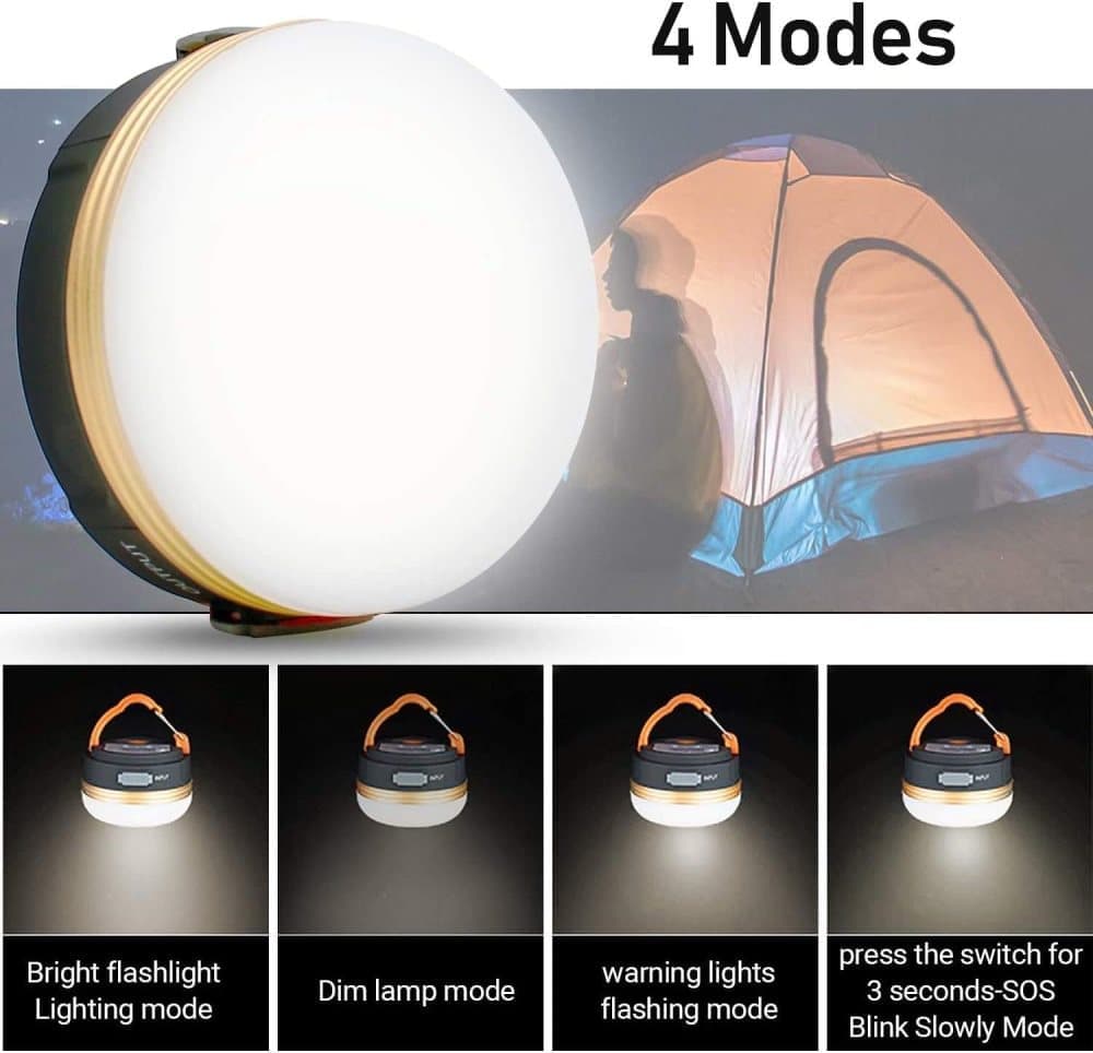 300LM LED Camping Lamp with 4 Modes, Waterproof