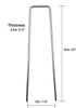 100 pcs U-shaped garden anchor pegs, 150mm, silver